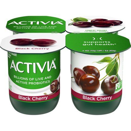 Walmart Grocery - Activia Lowfat Probiotic Black Cherry Yogurt, 4 Oz. Cups, 4 Count Activia Yogurt, Cherry Yogurt, Probiotic Food, Yogurt Snacks, Probiotic Yogurt, Yogurt Smoothies, Probiotic Foods, Low Fat Yogurt, Snack Cups