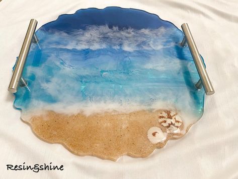 Perfume Display, Large Tray, Round Tray, Summer Home Decor, Adult Coloring Book Pages, Vanity Tray, Mica Powder, Jewellery Display, Beach Themes