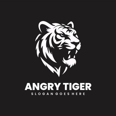 Tiger Logo Design, Silhouette Logo Design, Tiger Silhouette, Logo Design Graphics, Angry Tiger, Tiger Roaring, Silhouette Logo, Animal Stencil, Tiger Logo