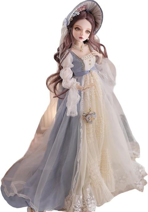 PRICES MAY VARY. 【Unique Design】: This BJD Doll is a unique Nordic Pastoral Style design, standing at 22.8 inches (56cm) tall. The doll's face is hand-painted, showcasing exquisite craftsmanship and attention to detail. This anime doll is perfect for collectors and children alike. 【Quality Material】: The doll's head is made of high-quality vinyl, while the body is made from durable PVC. The doll is designed with 31 movable joints, allowing for a wide range of poses and movements. The eyes can be Girls Desk, Medieval Dolls, Big Doll House, Victorian Era Dresses, Doll Making Patterns, Glass Dolls, Antique Porcelain Dolls, Handmade Makeup, Anime Doll