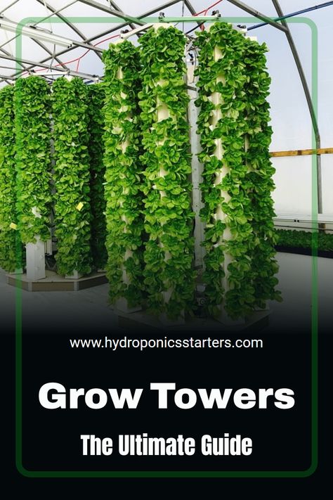 Grow Tower Hydroponic Tower Garden, Kratky Hydroponics, Tower Garden Diy, Hydroponic Tower, Grow Tower, Hydroponic Lettuce, Hydroponics Diy, Inside Garden, Aquaponic Gardening