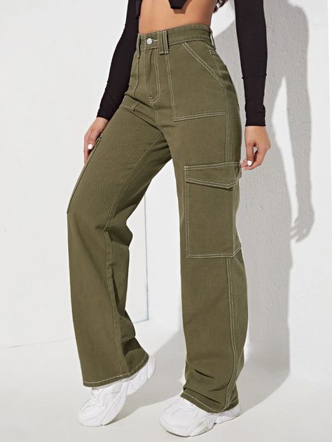 Jeans con bolsillo lateral de cintura alta | Mode de Mujer | SHEIN España Side Pocket Jeans, Stonewash Jeans, Moda Jeans, Cute Pants, Cargo Jeans, Pocket Jeans, Jeans For Sale, Side Pocket, Denim Fabric