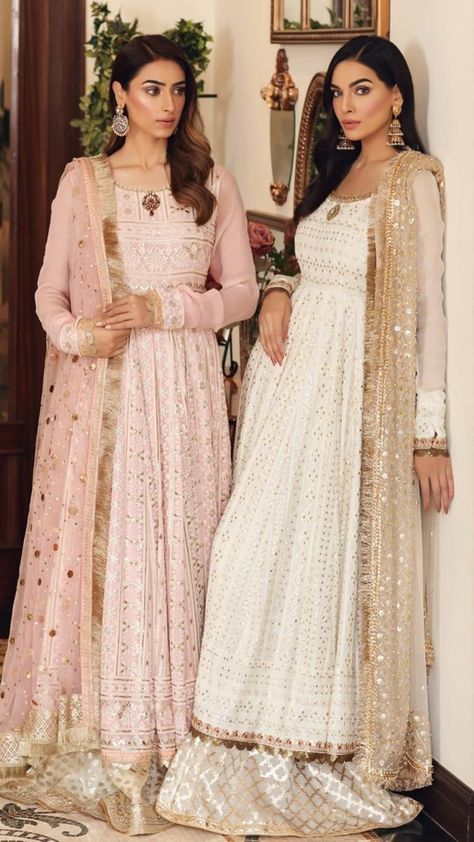 Chikankari Gharara, Indian Anarkali Dresses, Chikankari Dress, Wedding Dress Pakistani, Asian Wedding Dress Pakistani, Dress Pakistani, Desi Wedding Dresses, Nikkah Dress, Indian Outfits Lehenga