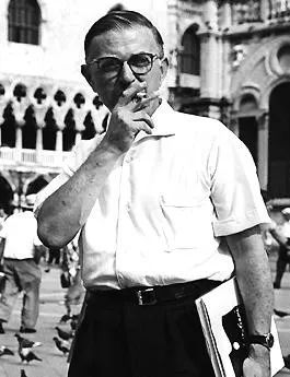 Sartre and the Waiter - by Ashley Rovira Philosophical Questions, Jean Paul Sartre, All Smiles, The New Yorker, Jean Paul, Just Don, Personal Branding, White Undershirt, Che Guevara