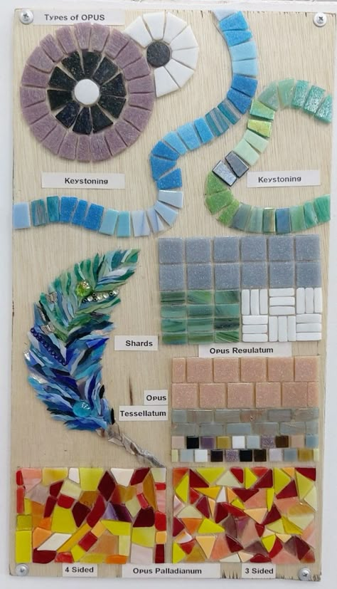 Sea Glass Mosaic Ideas, Andamento Mosaic, Mosaic Patterns For Beginners, Modern Mosaic Art, Beginner Mosaic, Mosaic Art For Beginners, 3d Mosaic, Mosaic Tiles Crafts, Mosaic Art Diy