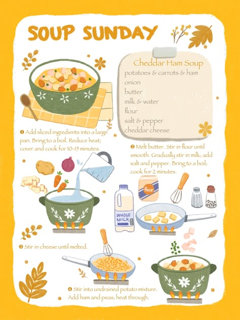 Cooking Secrets, Illustrated Food Recipes, Recipe Pictures, Recipe Book Drawing, Picture Recipes, Cookbook Inspiration, Food Recipe Illustration, Recipes Illustration, Food Illustrations Recipe