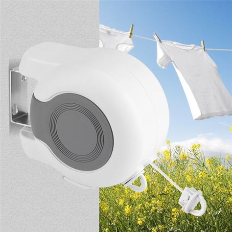 Outdoor Washing Lines, Retractable Clothes Line, Double Clothes, Clothesline Diy, Outdoor Drying, Laundry Lines, Drying Rack Laundry, Laundry Dryer, Laundry Drying