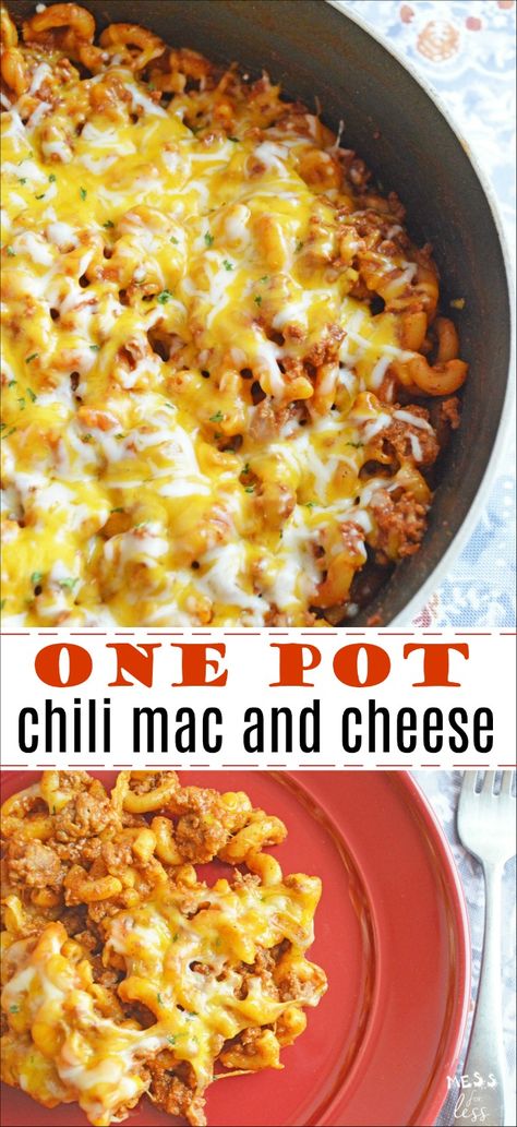 Mac And Cheese Chili, Best Mac And Cheese Recipe Easy, One Pot Chili Mac, Easy Chili Mac, One Pot Chili, Chili Macaroni, Chili Mac Recipe, Macaroni Casserole, Best Mac N Cheese Recipe