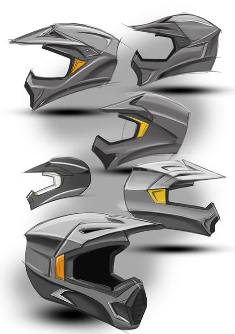 Helmet Sketch, Metal Sketch, Form Development, Motocross Helmet, Helmet Concept, Logos Retro, Bike Sketch, Downhill Mountain Biking, Some Sketches