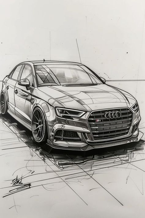 Audi Drawing, Audi Sketch, Sketches Detailed, Audi Tattoo, Chemical Hearts, Mercedes Auto, Audi Car, Inside Car, Audi S3