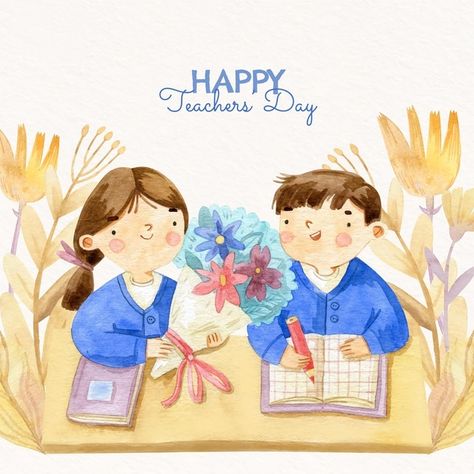 Teachers Illustration, Day Illustration, Happy Teachers Day, Creative Activities For Kids, Teachers Day, Creative Activities, Kids Education, Happy Day, Premium Vector