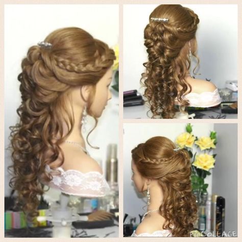 Prom Hairstyle Aesthetic, Vintage Braids Hairstyles, Bridgerton Hair Inspired, 1860s Hairstyles Victorian, Bridesmaid Hairstyles Plait, Princess Hairstyles Long Hair, Medieval Bridal Hair, Fancy Blonde Hairstyles, Some Hair Up Some Hair Down Hairstyles