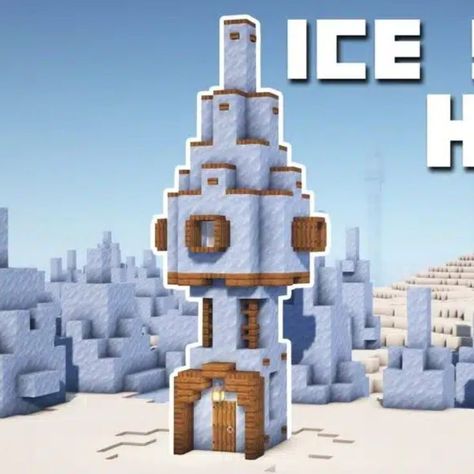 If you're looking for a quick-to-craft house in Minecraft that is perfect for your naturally generated snowy biomes, this build is for you! This Small Ice Spike House in Minecraft is ideal for players spawned near these glaciers since this build is suitable for a starting house! So better check it out now. Minecraft Ice Castle, Minecraft Creative Ideas, Minecraft Biomes, Minecraft Design Ideas, Minecraft Bases, Minecraft Creative, Minecraft W, Minecraft Kingdom, House In Minecraft