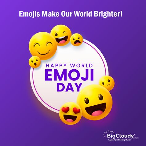 World Emoji Day, BigCloudy, Web Hosting Emoji Day, World Emoji, World Emoji Day, Website Creation, Data Storage, Best Web, Online Presence, Shine Bright, Web Hosting