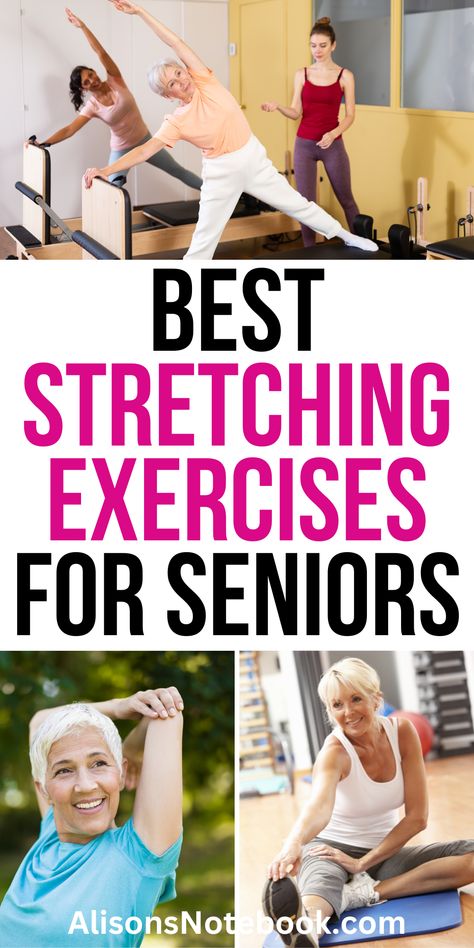 Feeling stiff or achy? AlisonsNotebook introduces "Stretching Exercises For Seniors"—the ultimate guide to improving flexibility and quality of life! Discover stretching exercises for seniors and chair stretching exercises for seniors. Explore powerful stretching for seniors flexibility exercise routines and effective Senior stretching exercises. Embrace these stretches for seniors over 60 to elevate your well-being. Don't wait—download my free Self Care checklist now! Stretches For Seniors Over 60, Senior Stretching Exercises, Senior Stretches, Stretching Exercises For Beginners, Senior Exercises, Exercises For Seniors, Therapy Exercises, Weight Exercises, Dumbell Workout