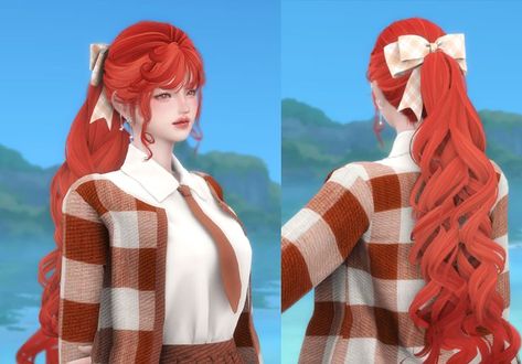 Sims4 Anime Cc, Anime Hair Sims 4 Cc, Sims 4 Anime Hair Cc, Sims 4 Cute Hair, Sims4 Hair Maxis Match, Sims 4 Anime Hair, Sims 4 Cc Maxis Match Accessories, Long Hair Sims 4 Cc, Sims 4 Ponytail