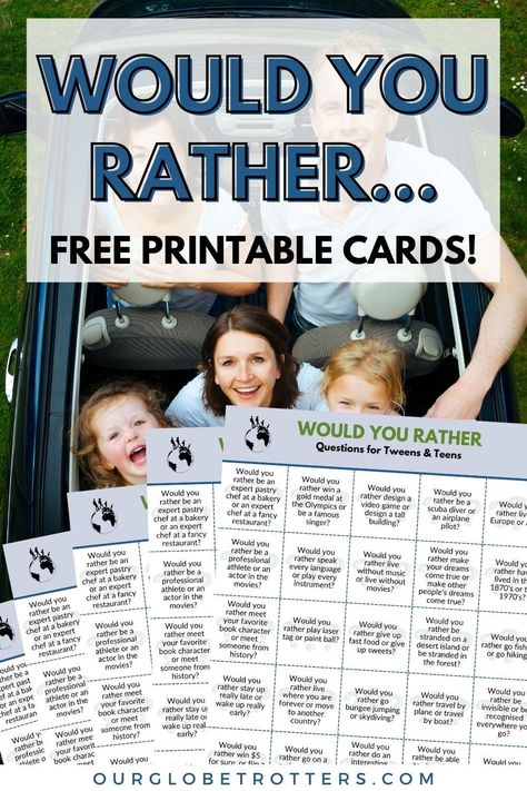 Printable Roadtrip Game, Road Games For Adults, Teen Road Trip Activities, Road Trip Conversation Starters, Free Printable Road Trip Games, Road Trip Games For Families, Road Trip Activities For Teens, Road Trip Games For Teens, Rv Homeschooling