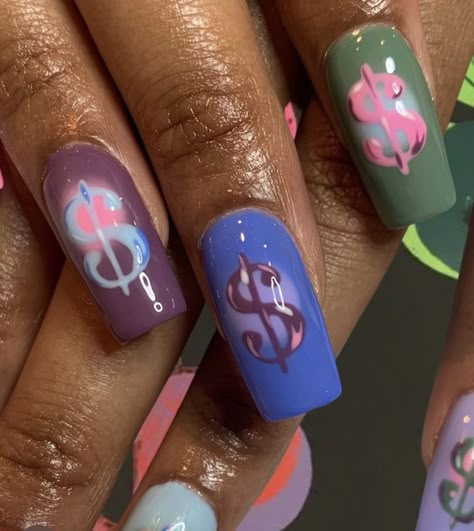 Pac Man Nails, Nail Design Glitter, Nyc Studio, Minimal Nails, Nail Art Set, Nail Art Inspo, Exotic Nails, Dollar Sign, Nail Ring