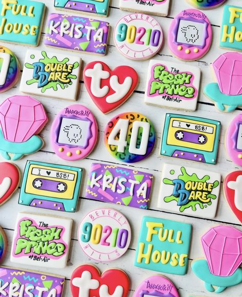 Creative Cookies, Birthday Cookies, Decorated Cookies, Bel Air, Hand Decorated, Cookie Decorating, Pop Culture, Year Old, Decorating Ideas