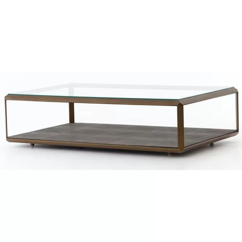 Corrigan Studio® Cow Island Coffee Table | Wayfair Shagreen Coffee Table, Shadow Box Coffee Table, Glass Top Coffee Table, Coffee Table Wayfair, Rectangular Coffee Table, Four Hands, Glass Coffee Table, Modern Vibe, Coffee Table With Storage