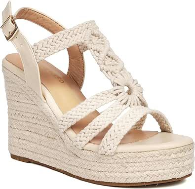 Lhamo Latso Women's High Heels Open Toe Espadrille Wedge Sandals Braided Upper Buckled Ankle Strap Cushioned Insole Versatile Shoes Gladiator High Heels, Versatile Shoes, High Heel Wedges, Espadrille Wedge, Heels & Wedges, Open Toe Sandals, Espadrilles Wedges, Platform Wedges, Womens High Heels