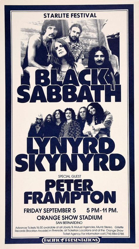 Black Sabbath Concert, Allen Collins, Rock Poster Art, Peter Frampton, Vintage Concert Posters, Music Concert Posters, Rock Band Posters, Vintage Music Posters, Rock And Roll Bands