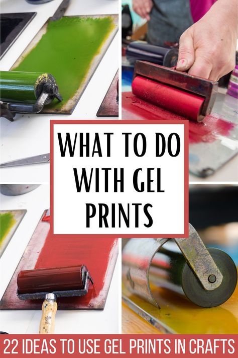 Learn the basics of Gel printing and how to make amazing patterns and prints for scrapbook pages, art journaling and other crafts - best tips and ticks for gelatine printing and what to do with all the prints you make! #einatkessler #gelprinting #artjournaling #DIY #crafts What To Do With Gelli Prints, How To Make Your Own Gelli Plate, Gelatine Printing, Gelli Print Cards, Jelli Printing, Gelli Plate Ideas, Giclee Print How To, Gelli Arts Tutorials, Geli Plate Art