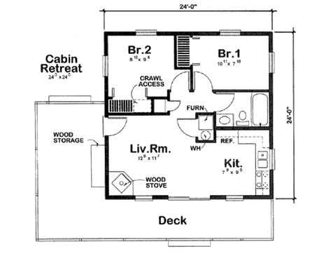 Two Bedroom Tiny House, Cabin Plans With Loft, Roof Pitch, Cabin Floor, Cabin Floor Plans, Small House Floor Plans, Ranch Style House Plans, Cabin House Plans, Tiny House Floor Plans