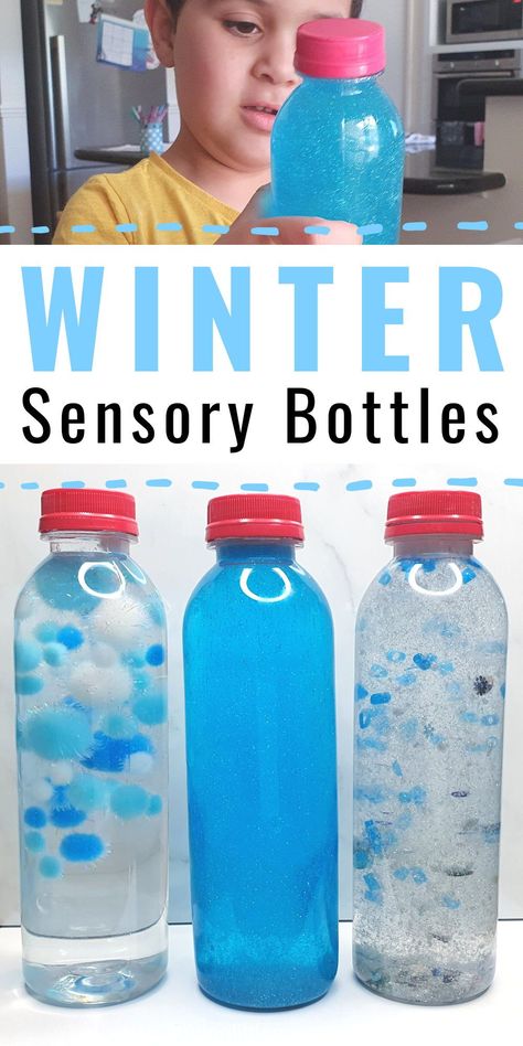 Winter Sensory Bottles, Winter Sensory Play, January Lesson Plans, Winter Sensory Bin, Winter Activities For Toddlers, Simple Paper Flower, Winter Lesson Plan, Winter Sensory, Paper Flower Ideas