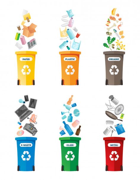 Recycling illustration Premium Vector | Premium Vector #Freepik #vector #food #business #label #circle Recycling Illustration, Earth Pollution, Recycle Preschool, Recycling Activities, Recycling Facts, Garbage Recycling, Waste Collection, Free Vector Illustration, Paper Crafts Diy Kids