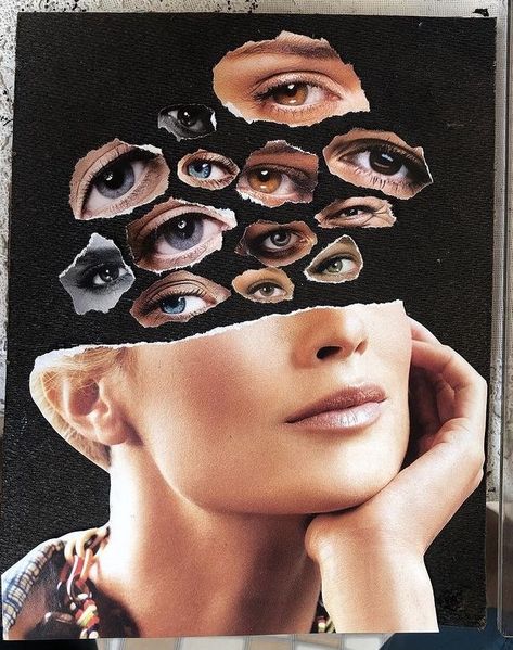 Collage Eyes Art, Eyes Collage Art, Fragments Portraits, Cubism Photography, Fractured Portrait, Fragmentation Photography, Eye Collage Art, Imperfection Photography, Fragments Art