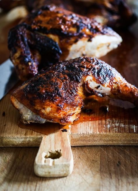 Peri Peri Chicken (Portuguese Chicken)| Feasting at Home Peri Peri Chicken Marinade, Portuguese Chicken, Portuguese Chicken Recipes, Nando's Chicken, Peri Peri Chicken Recipe, Fried Goat Cheese, Peri Peri Chicken, Easy Roast Chicken, Garlic Butter Chicken