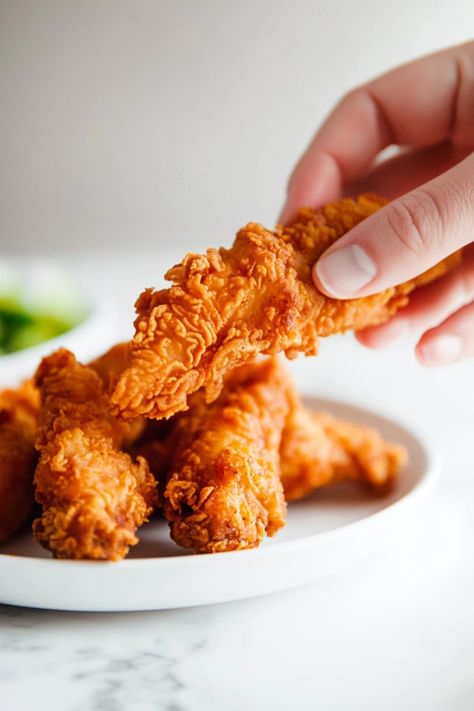 Buttermilk Fried Chicken Tenders - Insanely Good Buttermilk Fried Chicken Tenders, Buttermilk Chicken Tenders, Spicy Ketchup, Fried Chicken Tenders, How To Make Buttermilk, Buttermilk Chicken, Buttermilk Fried Chicken, Chicken Tenderloins, Fried Food