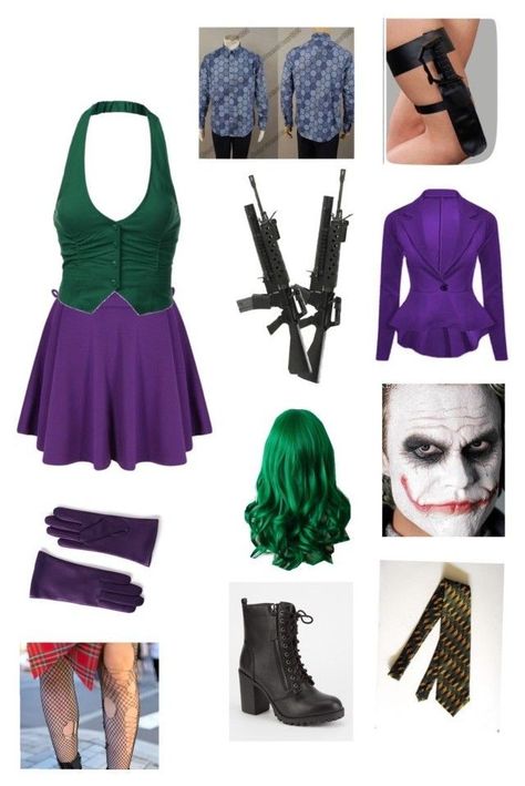 Joker Girl Costume, Girl Joker Costume, Joker Costume Girl, Diy Joker Costume, Joker Costume Female Outfit, The Joker Costume, Female Joker Costume, Joker Outfit, Joker Halloween Costume