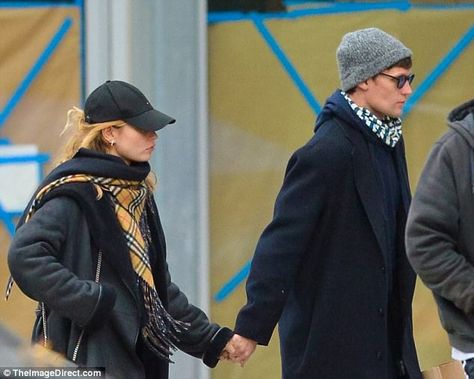 Lily James reunites with boyfriend Matt Smith in NYC | Daily Mail Online Lily James Boyfriend, Matt Smith Lily James, Knee Length Coat, Baby Driver, With Boyfriend, Lily James, Mama Mia, 28 Years Old, Matt Smith