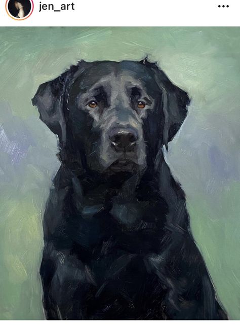 Dog Painting Labrador, Black Lab Acrylic Painting, Labrador Oil Painting, Black Lab Oil Painting, Black Dog Acrylic Painting, Black Dog Oil Painting, Charcoal Dog Portrait, Black Labrador Painting, Black Lab Watercolor