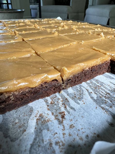 Sheet Pan Peanut Butter Brownies, Brownies With Fudge Frosting, Brownies With Peanut Butter Icing, Best Brownie Mix, Add Peanut Butter To Boxed Brownies, Fudgy Peanut Butter Brownies, Betty Crocker Fudge Brownies, Peanut Butter Icing, Brownie Frosting