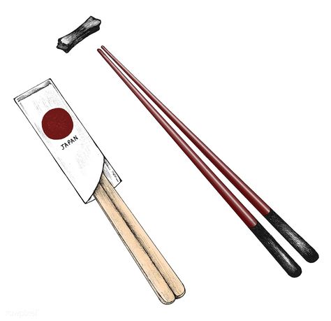 Hand drawn pairs of chopsticks | free image by rawpixel.com Chopstick Illustration, Chopsticks Drawing, Chopstick Tattoo, Chopsticks Illustration, Sushi Business, Culinary Tattoos, Scrapbook Project, Bowl Ideas, Camera Tattoo