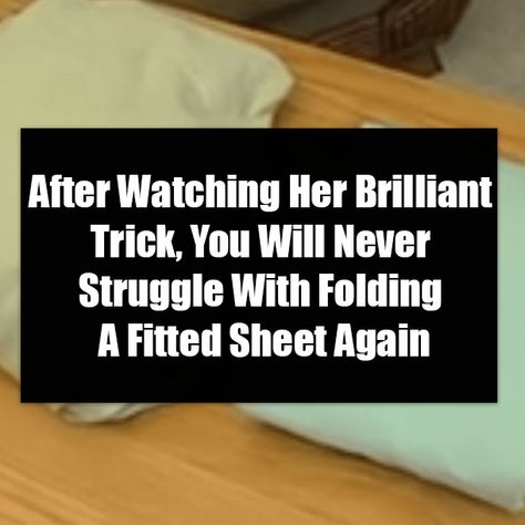 After Watching Her Brilliant Trick, You Will Never Struggle With Folding A Fitted Sheet Again diy how to interesting video did you know videos diy hacks diy videos how to fold sheets How To Fold A Fitted Sheet Video, Folding Fitted Sheets Video, How To Fold A Fitted Sheet, How To Fold Sheets, Fold Sheets, Folding A Fitted Sheet, Living On A Dime, Laundry Help, Folding Fitted Sheets