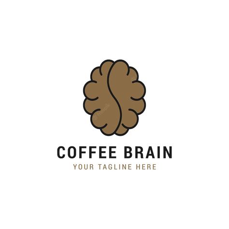 Premium Vector | Coffee brain logo design vector illustration Brain Logo Design, Brain Coffee, Brain Illustration, Brain Logo, Coffee Logo, About Coffee, Coffee Shop Design, Coffee Branding, Design Vector