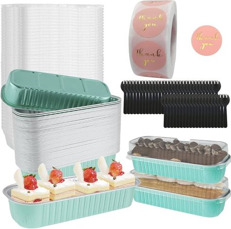 50 Set Mini Loaf Cake Cases,Mini Loaf Pans with Lids Spoons Sticker Aluminum Foil Mini Loaf Tins,Mini Cake Tins Rectangular Baking Pans Baking Cups for Bread Cake Wedding Birthday (Black) : Amazon.co.uk: Home & Kitchen Mini Cake Tins, Brownie Bread, Cheesecake Pancakes, Mini Loaf Cakes, Mini Carrot Cake, Mini Baking, Aluminum Foil Pans, Bread Container, Mini Brownies