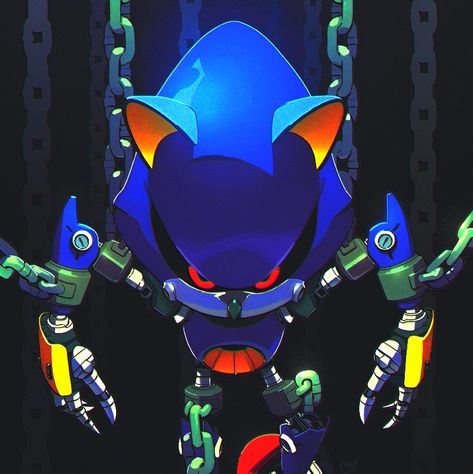 Heatblast Pfp, Metal Sonic Wallpaper, Metal Sonic Icon, Metal Sonic Pfp, Neo Metal Sonic, Metal Sonic, Scenecore Art, Sonic Funny, Blue Hedgehog