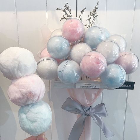 Cotton Candy Party, Food Bouquet, Money Bouquet, Flower Gift Ideas, Candy Floss, Candy Bouquet, Balloon Flowers, Diy Bouquet, Cute Desserts