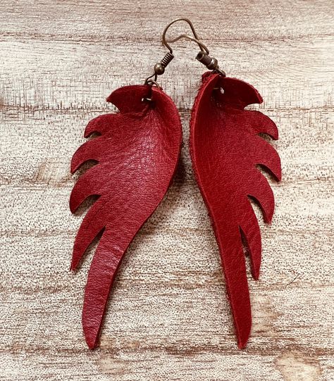 Excited to share this item from my #etsy shop: leather leaf earrings, valentine’s day gift, dangle earrings for women, gift for her, statement, leather fringe, red leather, handmade gift Red Leather Jewelry For Gifts, Elegant Leather Earrings For Gift, Heart-shaped Leather Jewelry Gift, Best Friend Valentines Day, Red Leather Earrings For Gifts, Red Feather Earrings, Cricut Leather, Best Friend Valentines, Leather Leaf Earrings