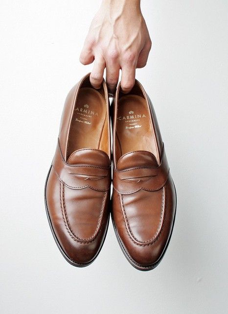 Carmina Shoemaker Full Strap Penny Loafers | In their Uetam … | Flickr Penny Loafers Men Outfit, Men Shoes Casual Loafers, Brown Loafers Men, Mens Driving Loafers, Brown Formal Shoes, Casual Sneakers For Men, Loafers Men Outfit, King Shoes, Shoes Fashion Photography