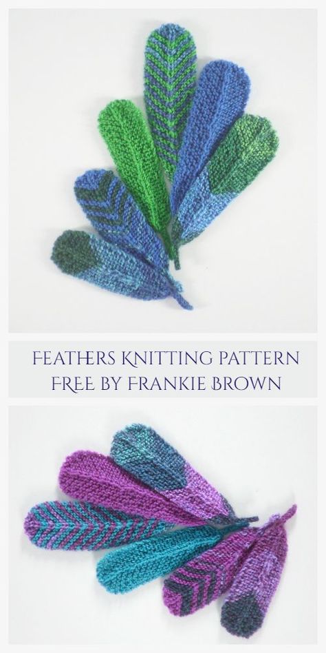 Knitted Feathers Free Pattern, Knit Feather Pattern, Knitted Wings Pattern, Knit Bird Pattern, Knit Leaves Pattern, Knit Appliques Free Pattern, Feather Knitting Pattern, Knit Flowers Free Pattern, Quick Knitting Projects Free