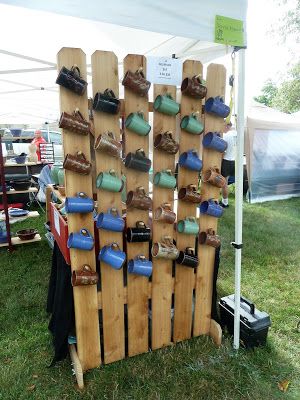 Pottery Booth Display, Clothing Booth Display, Festival Booth Display, Art Festival Booth, Boutique Store Displays, Tent Weights, Farmers Market Display, Craft Show Booths, Coffee Mug Display