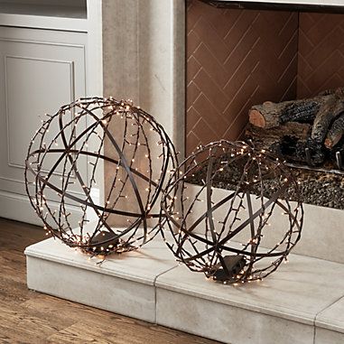 Twinkle Orb Christmas Decoration holiday decorating display Lights Twinkle, Christmas Décor, Farmhouse Christmas Decor, Bronze Metal, White Led Lights, Ballard Designs, Holiday Items, Holiday Home Decor, Decorating Blogs