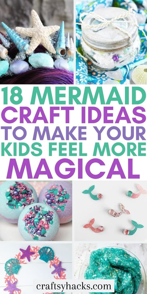 Mermaid Party Activities For Kids, Mermaid Craft Ideas, Mermaid Birthday Party Activities, Litha Ideas, Mermaid Crafts For Kids, Mermaid Diy Crafts, Little Mermaid Crafts, The Perfect Sleepover, Perfect Sleepover