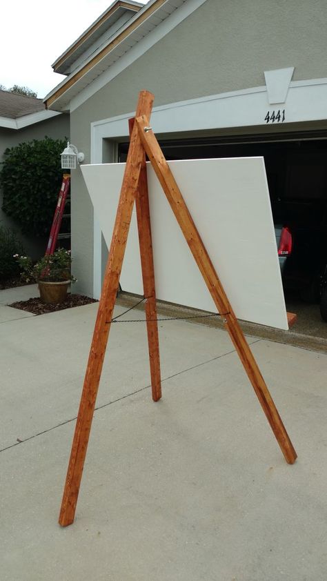 How To Make A Wooden Easel, Diy Easel For Wedding Sign, Easy Easels Diy, How To Build An Easel Stand, Diy Floor Easel Stand, Making An Easel Diy, Wood Easel Stand, Easel Diy How To Make An, Diy Art Easel How To Make